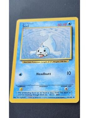 Seel Pokemon Card 60 HP Water Type Shadowless